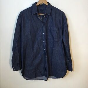 J. Crew Factory Chambray Oversized Denim Shirt